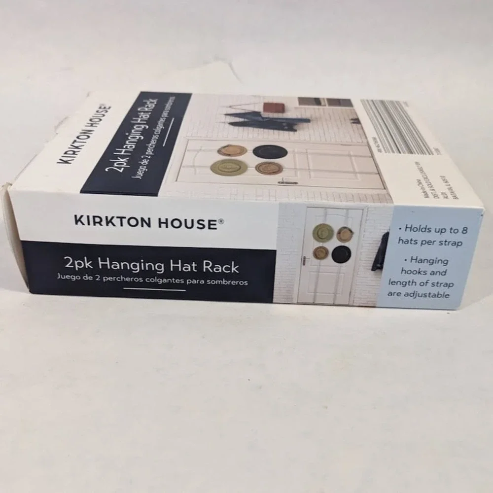Kirkton House 2pk Hanging Hat Rack Over Door Adjustable‎ 16 Hat Capacity New